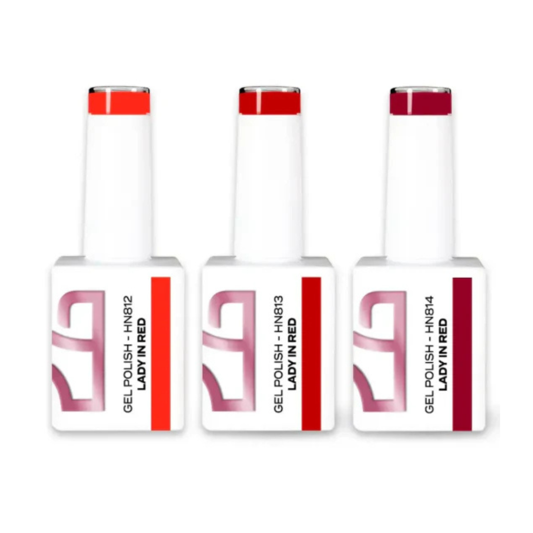 Gel Polish Lady in Red Collection - 3 Cores