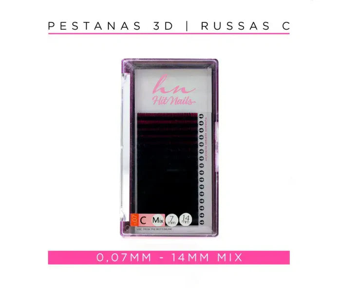 Pestanas 3D/Russas C 0,07mm Mix Black Purple
