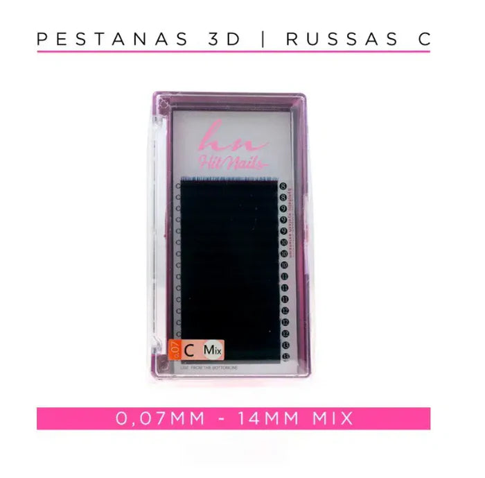 Pestanas 3D/Russas C 0,07mm Mix Black Blue