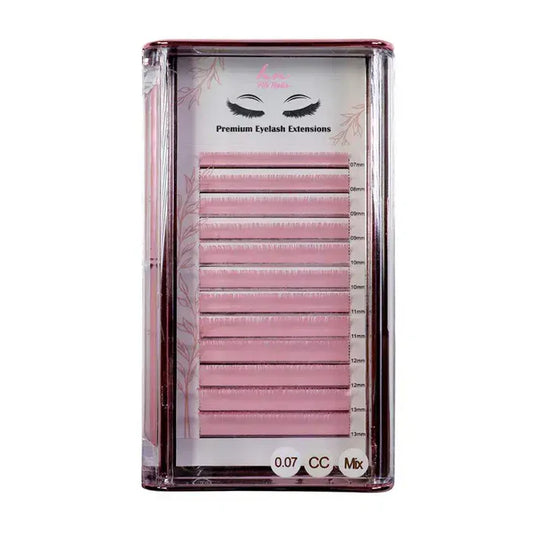 Pestanas 3D/Russas Pink CC 0,07mm Mix em Caixa 12 filas