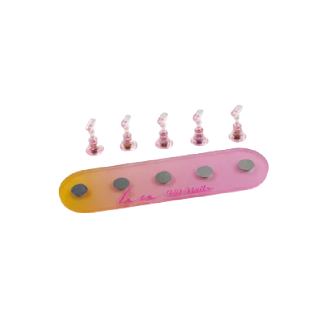 PINS MAGNÉTICOS PARA NAIL ART COM BASE - 5 UN - ROSA UNICÓRNIO